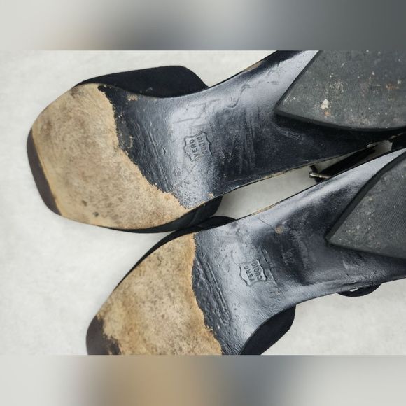 Giorgio Armani Black Suede Flats w/Ankle Strap Size 38 - Picture 5 of 10